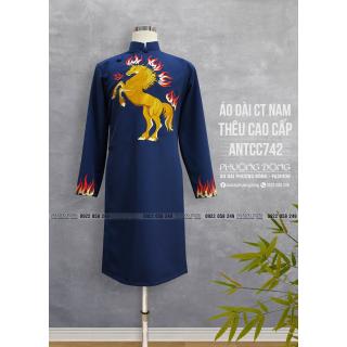 Áo Dài Cách Tân Nam Thêu Cao Cấp ANTCC742